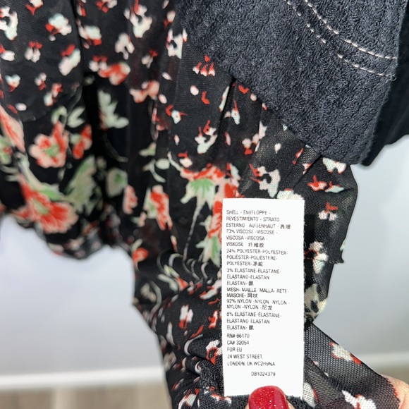 Free people opposites attract mini dress in black floral size XS - Picture 5 of 8